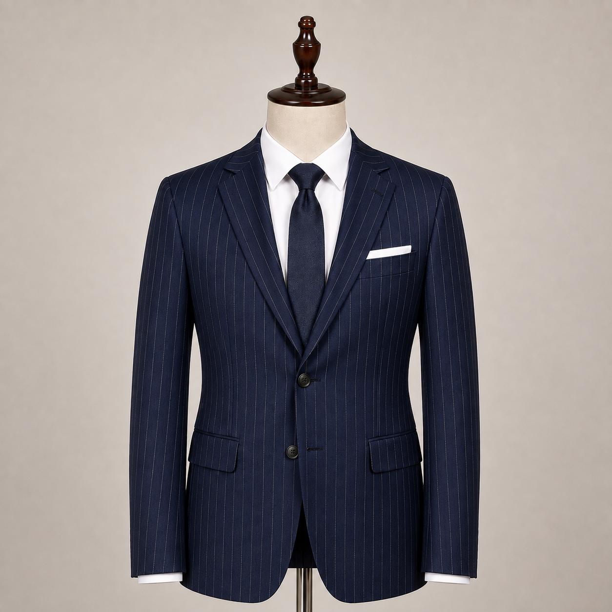 Vest Sui Gia Navy Sọc Uy Quyền