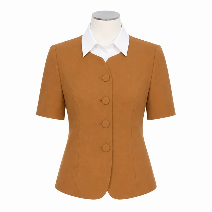 Vest Nữ Nâu Đất – Dáng Suông